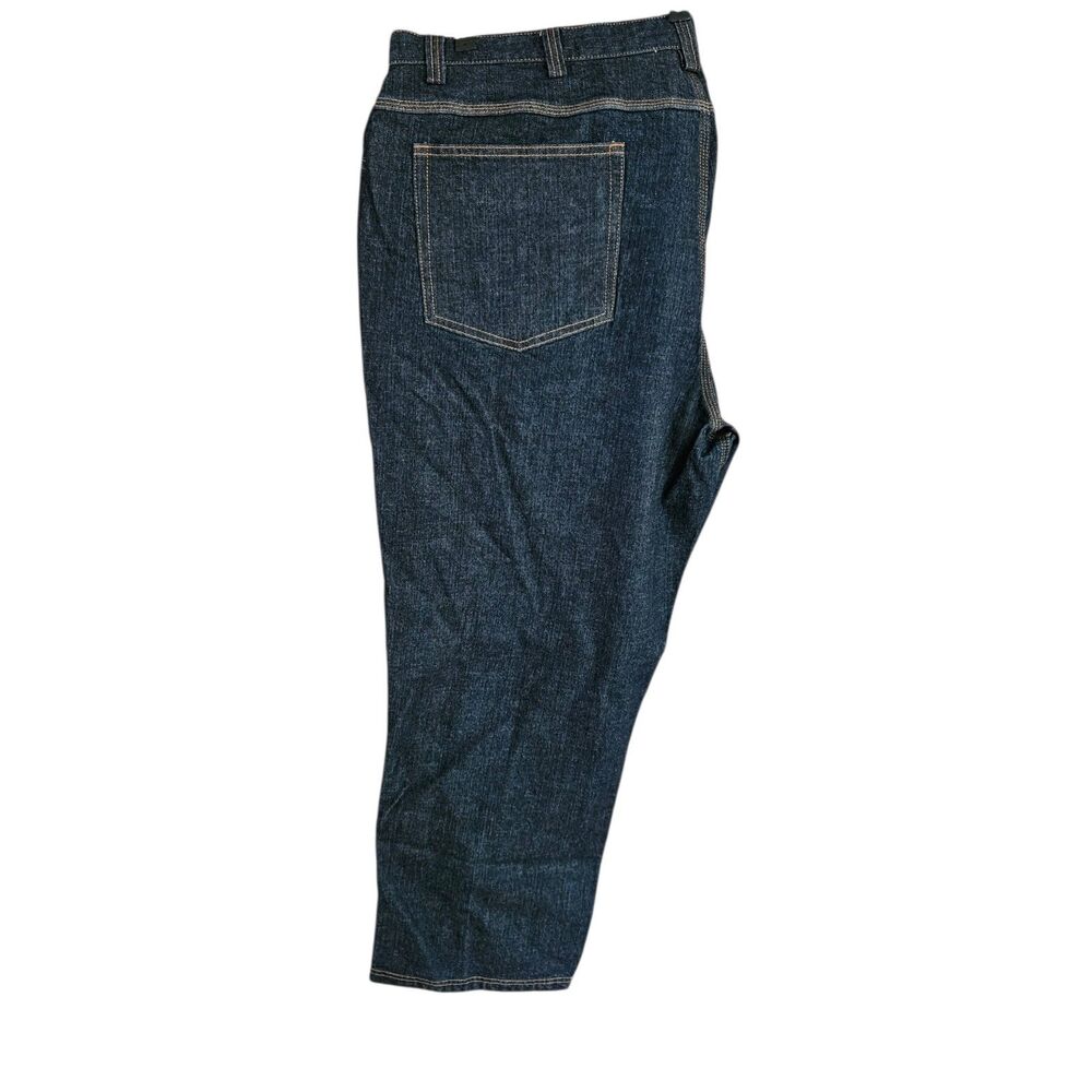DULUTH TRADING Flex Ballroom Jeans 44x30 Indigo Blue Rigid Denim Fire Hose New